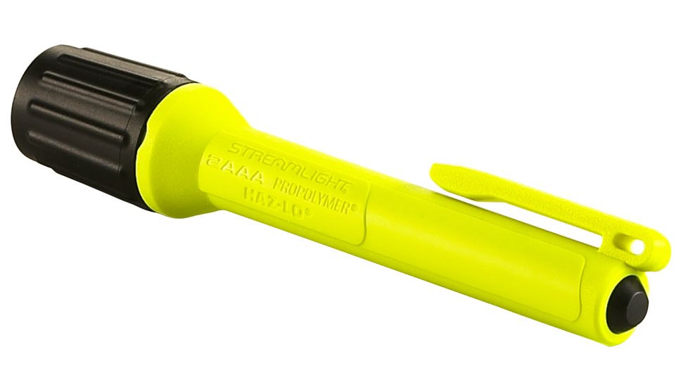 Streamlight 2Aaa Propolymer Haz-Lo Flashlight, Atex Rated, 60 Lumen White Led, 2 X Aaa Battery, Box, Yellow, 66508