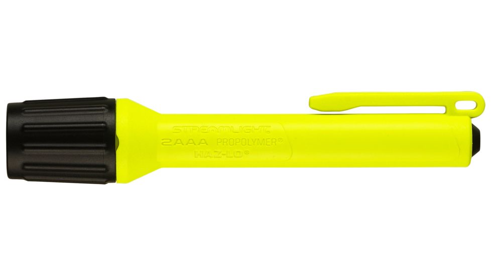 Streamlight 2Aaa Propolymer Haz-Lo Flashlight, Atex Rated, 60 Lumen White Led, 2 X Aaa Battery, Clam Pack, Yellow, 66503