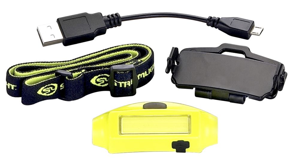 Streamlight Bandit Headlamp w/Head Strap/USB Cord, Yellow, 61700