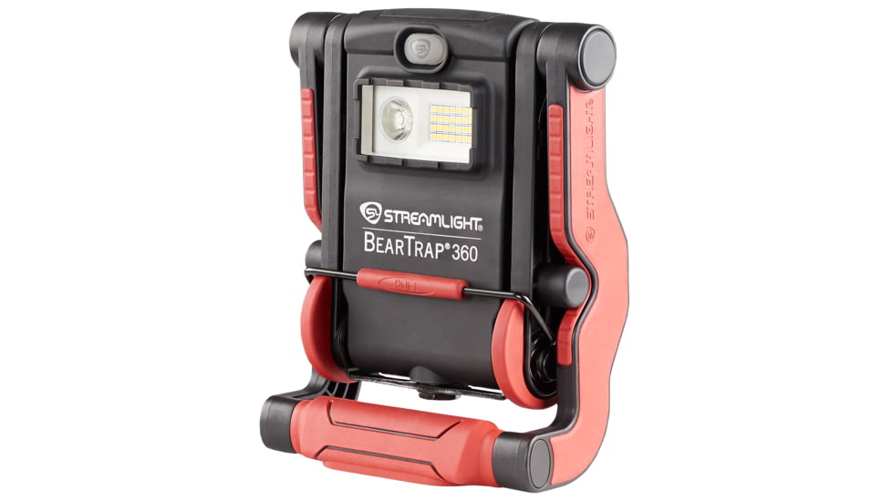 Streamlight BearTrap 360 120V AC Rechargeable Work Light with Rotating Body, Black/Red, 61523