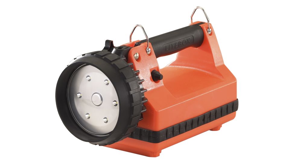 Streamlight E-Flood Litebox Rechargeable Lantern Power Failure System, 615 Lumen Led, 22062 -Iec Type G 240V Ac Charge Cord, 12V Dc Mount Rack, Orange, 45809
