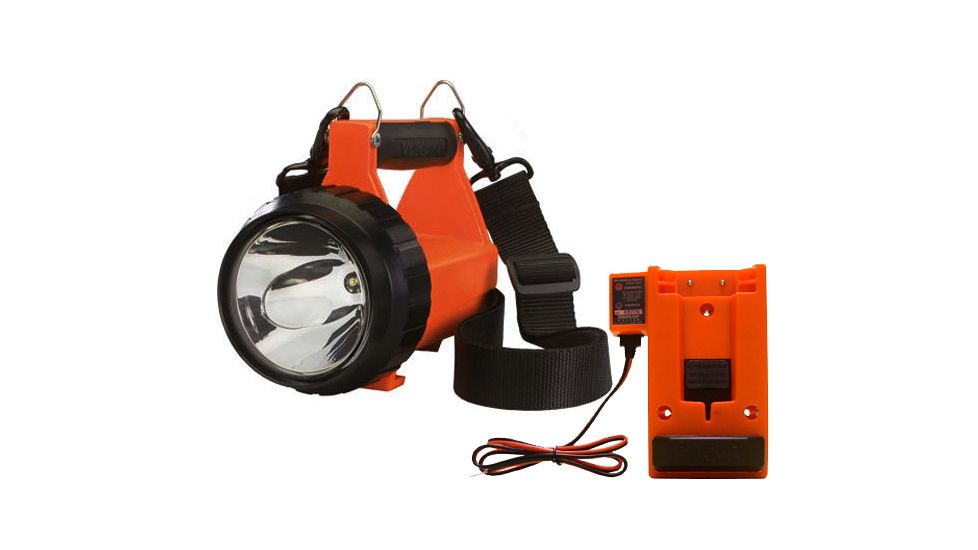 Streamlight Fire Vulcan Rechargeable C4 LED Flashlight, Orange with Vehicle Mount and 12v DC Charger, 44451