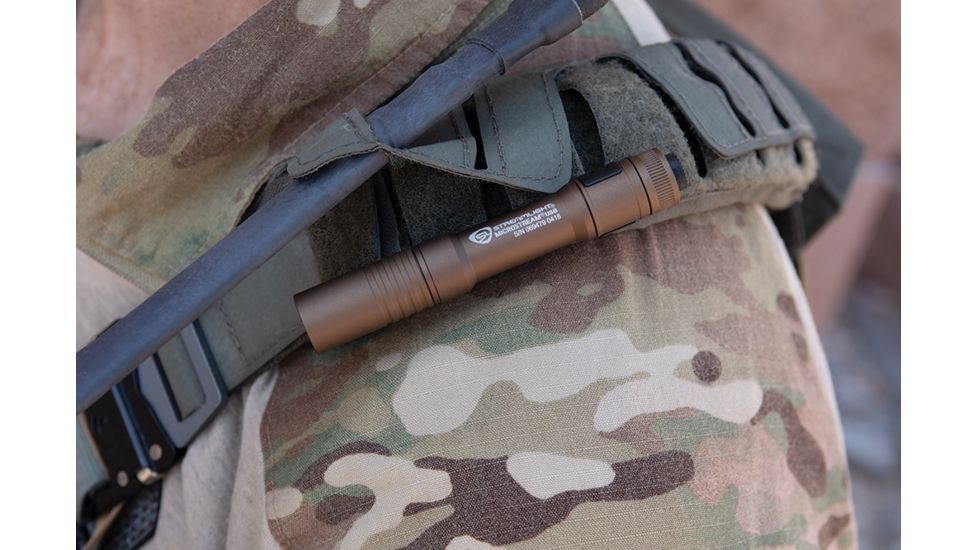 Streamlight MicroStream Ultra-Compact USB Rechargeable Personal Light, 250/50 Lumens w/ 5in USB Cord and Lanyard, Box, Coyote, 66609