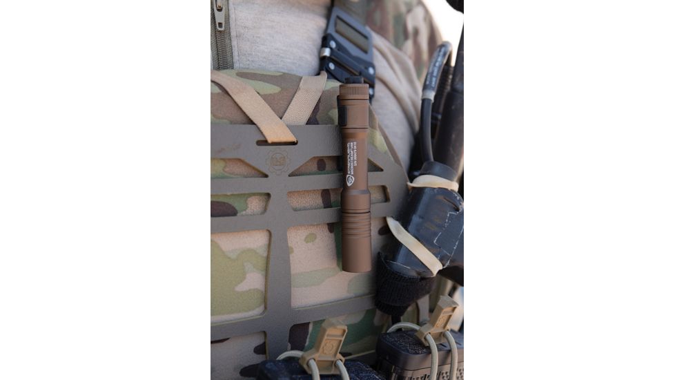 Streamlight MicroStream Ultra-Compact USB Rechargeable Personal Light, 250/50 Lumens w/ 5in USB Cord and Lanyard, Box, Coyote, 66609