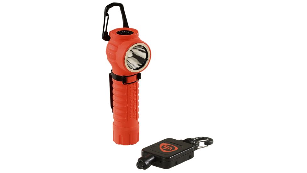 Streamlight PolyTac 90 Flashlight w/ Gear Keeper &amp; Lithium Batteries - Orange 88832