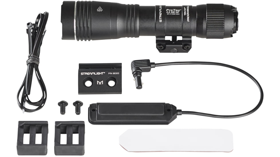 Streamlight Protac 2.0 Rail Mount HP 2000 Lumens Weapon Light System, SL-B50 Rechargeable with M-LOK Mount, Mounting Hardware, Straight Momentary Pressure Switch, USB-C Cord, Black, 89014