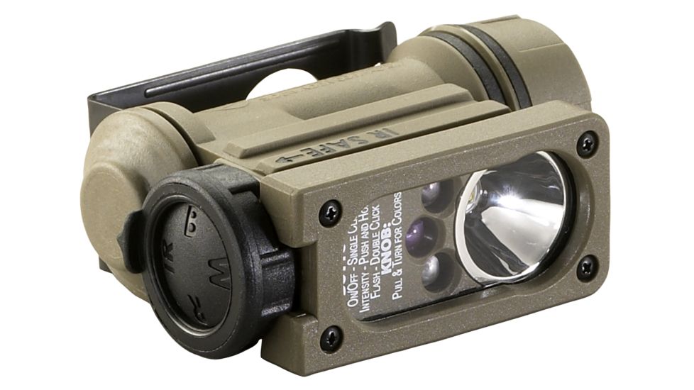 Streamlight Sidewinder Compact Ii Flashlight, Military Model, White C4 Led, Red/Blue/Ir Leds, E-Mount/Headstrap, Cr123A Lithium Battery, Clam Pack, 14517