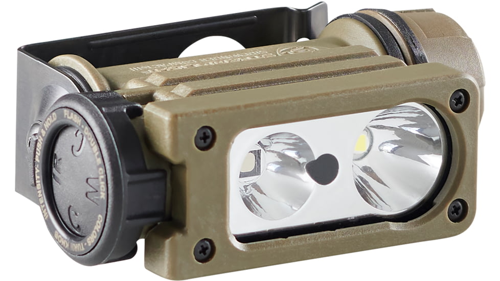 Streamlight Sidewinder Compact III User Configurable Model AA/CR123A 275 Lumens LED Headlamp w/E- Mount/Headstrap, Coyote, 14519