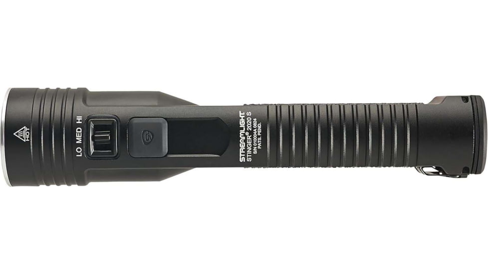 Streamlight Stinger 2020 S Rechargeable Lithium Ion 2000 Lumen LED Flashlight w/120V AC/12V DC PiggyBack Charger, Black, 78201