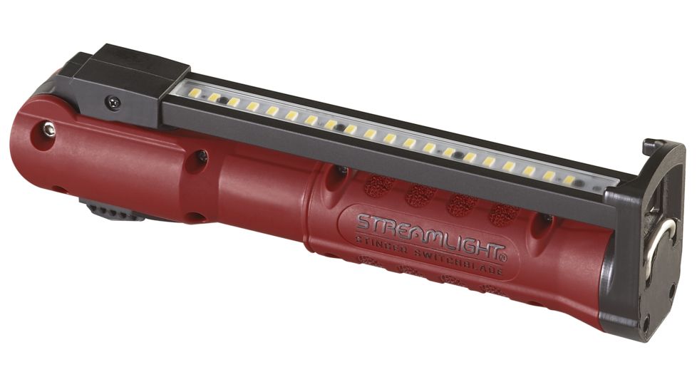 Streamlight Stinger Switchblade Rechargeable, Multi-Function Worklight, 800/600 Lumens/500 mW w/ USB Cord, Red, 76800