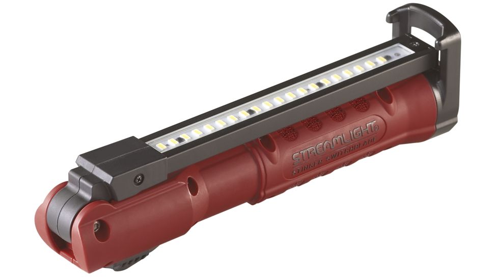 Streamlight Stinger Switchblade Rechargeable, Multi-Function Worklight, 800/600 Lumens/500 mW w/ USB Cord, Red, 76800