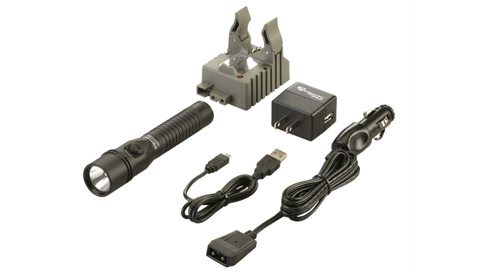 Streamlight Strion DS 375 Lumen Flashlight-IEC Type A 120V/100V,AC/12V DC-1 Holder, Black, 74411