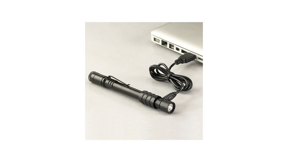 Streamlight Stylus Pro USB LED Pen Light w. White LED, Black, Clam Pack 66133