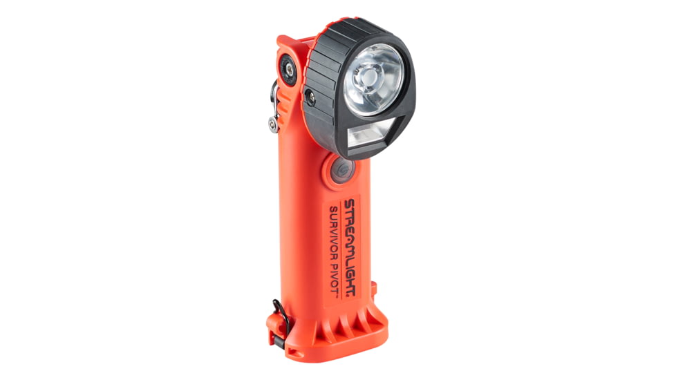 Streamlight Survivor Pivot USB LED Flashlight with Magnet, Alkaline, 325 Lumens, Orange, 91825