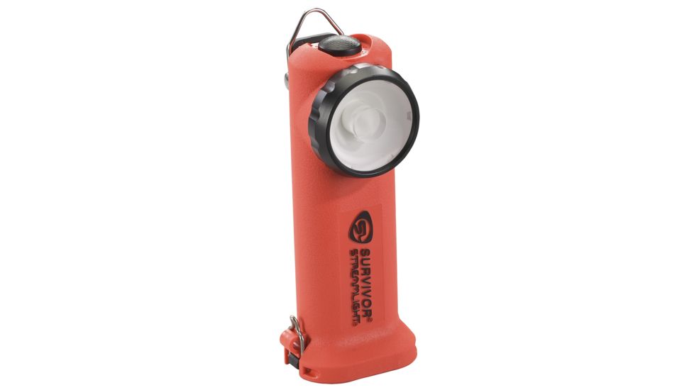 Streamlight Survivor Right-Angle Led Flashlight, 175 Lumen White Led, 22060 - 100V Ac Charge Cord, 12V Dc, Nicd Battery Pack, Orange, 90507