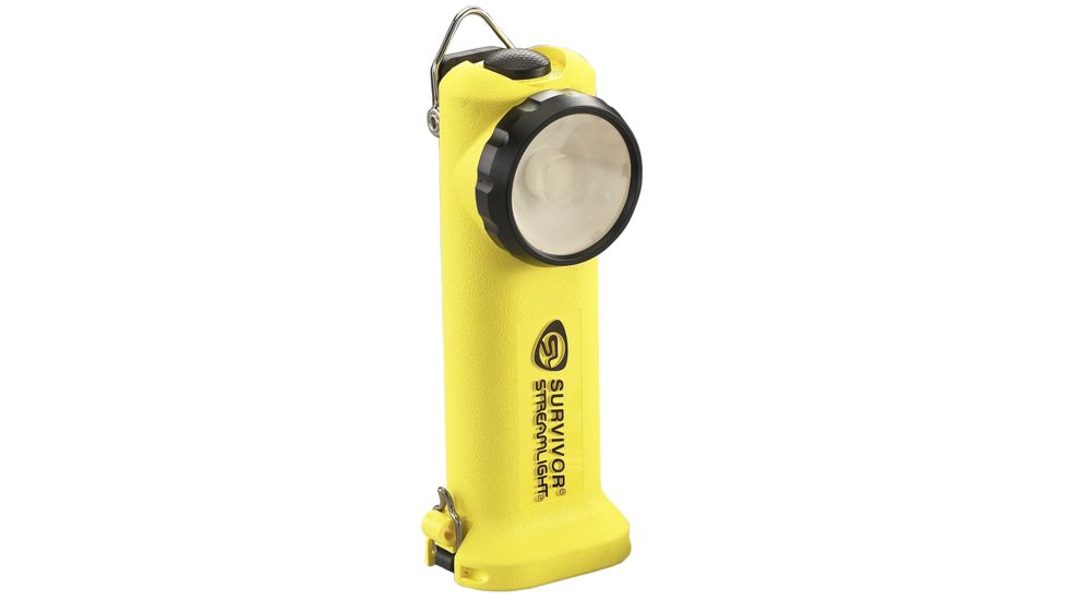 Streamlight Survivor Right-Angle Led Flashlight, 175 Lumen White Led, 22062 - 240V Ac Charge Cord, 12V Dc, 90336 - Nimh Battery Pack, Yellow, 90516