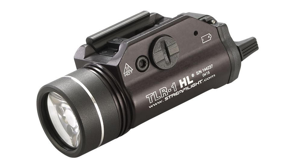 Streamlight TLR-1 HL LED Weapon Light Earless Screw w/Batteries, CR123A, White, 1000 Lumens, Black, 69264