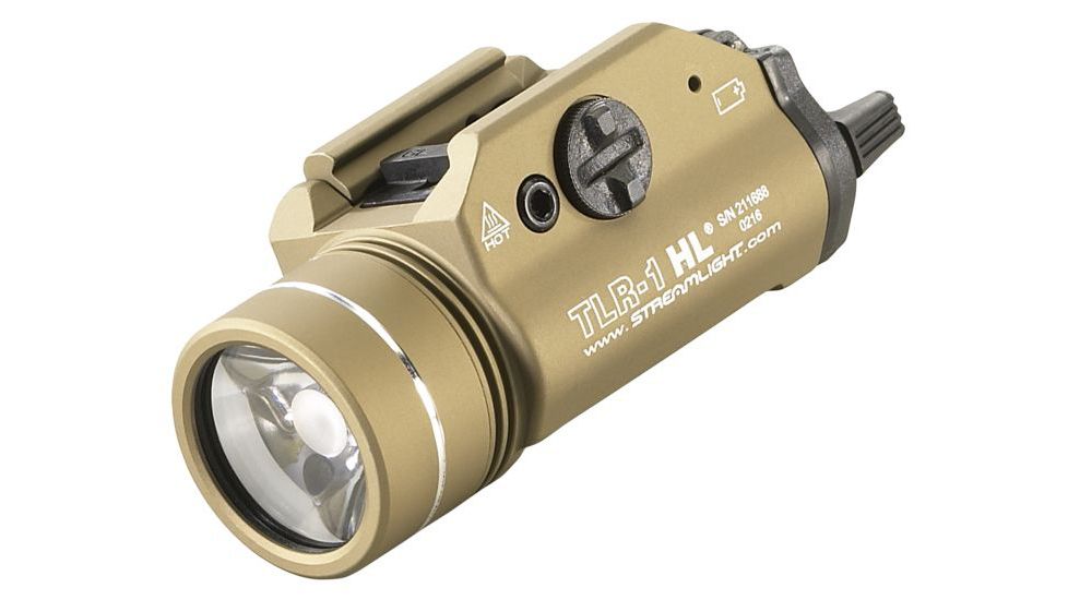 Streamlight TLR-1 HL 1000 Lumen LED Tactical Weapon Light Long Gun Kit, CR123A, White, 1000 Lumens, Flat Dark Earth, 69888