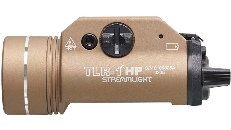 Streamlight TLR-1 HP 1000 Lumens High-Candela Rail-Mounted Strobing LED Tactical Light, CR123A, FDE, 59151