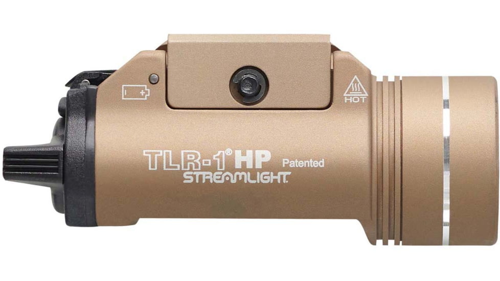 Streamlight TLR-1 HP 1000 Lumens High-Candela Rail-Mounted Strobing LED Tactical Light, CR123A, FDE, 59151