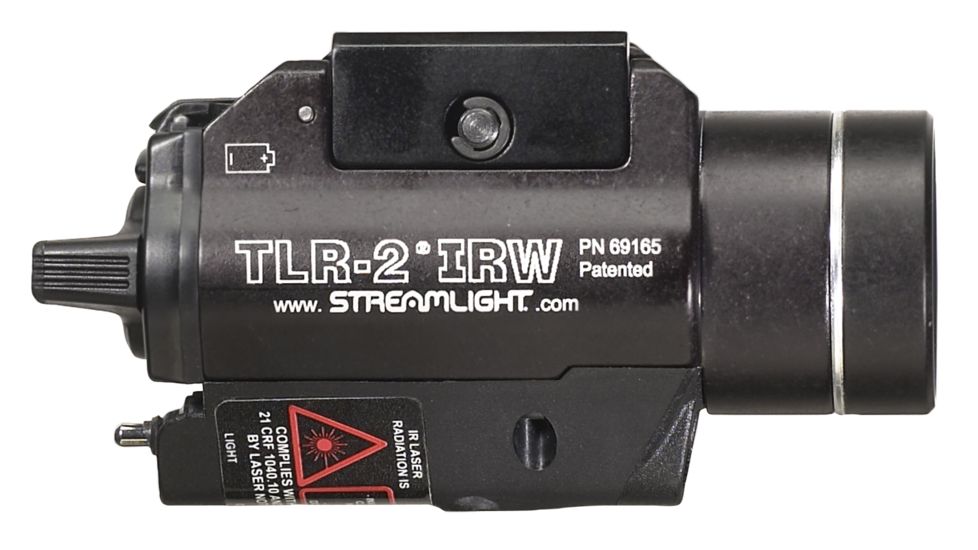 Streamlight TLR-2 IRW Visible White LED and Class I IR Laser w/ Rail Locating Keys For Glock, CR123A, White, 300 Lumens, Black, 69165