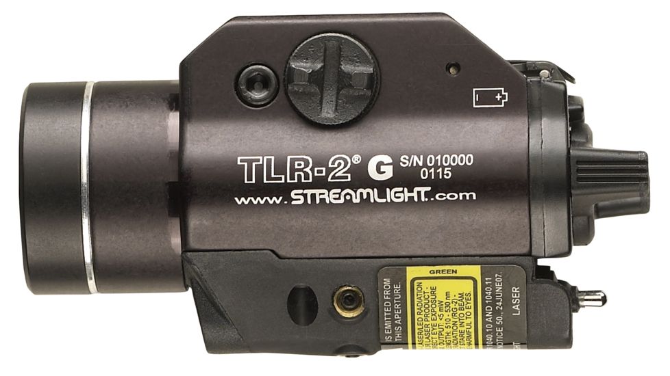 Streamlight TLR-2G LED Rail-Mounted Tactical Light, CR123A, Green/White, 300 Lumens, Black, 69250