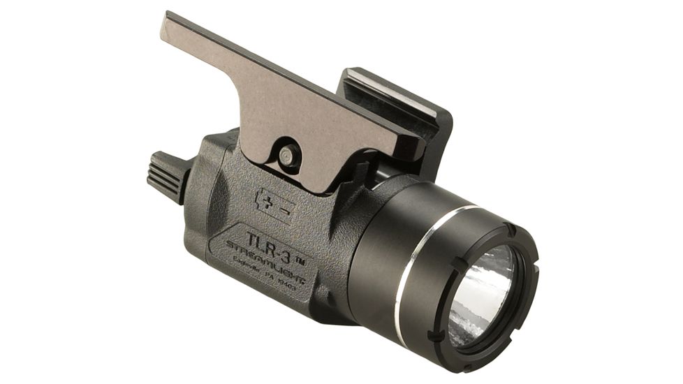 Streamlight TLR-3 Compact Rail Mounted Tactical Light, CR2, Full Size USP Pistol Only, White, 125 Lumens, Black, 69222