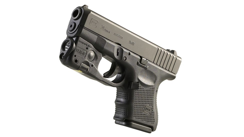 Streamlight TLR-6 Gun Mounted Tactial LED Light, CR1/3N, Glock 26, Glock 27, Glock 33, Red, 100 Lumens, Black, 69272