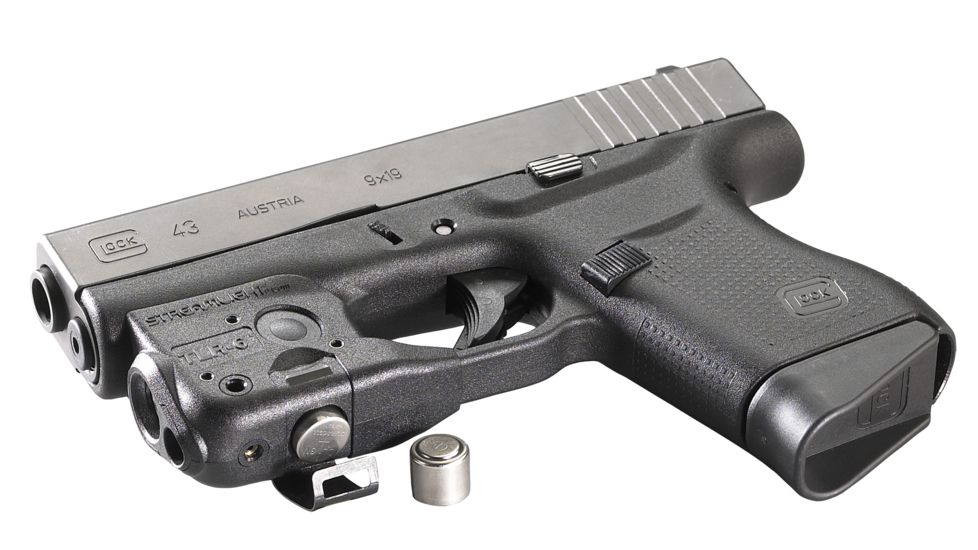 Streamlight TLR-6 Subcompact Gun-Mounted Tactical Light w/Red Laser, Glock 42/43, Black, 69270