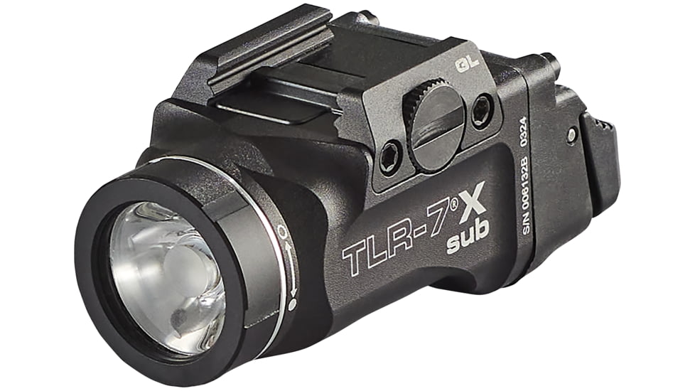 Streamlight TLR-7 X sub USB 500 Lumens LED Weapon Light, CR123A, Black, Springfield Armory Hellcat/Heckler &amp; Koch CC9, 69408