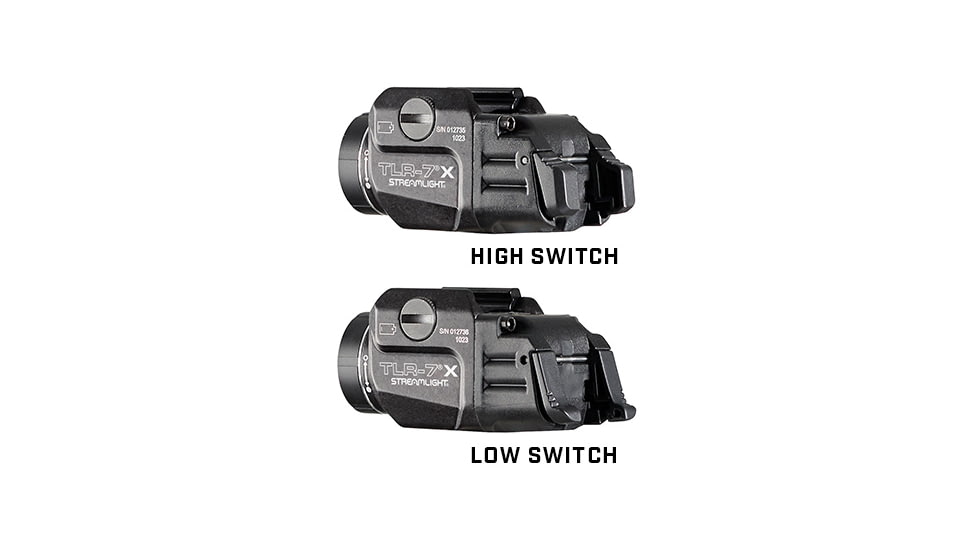 Streamlight TLR-7 X USB Multi-Fuel, Low-Profile, Rail-Mounted Light w/Interchangeable Rear Paddle Switches, Black, 69455