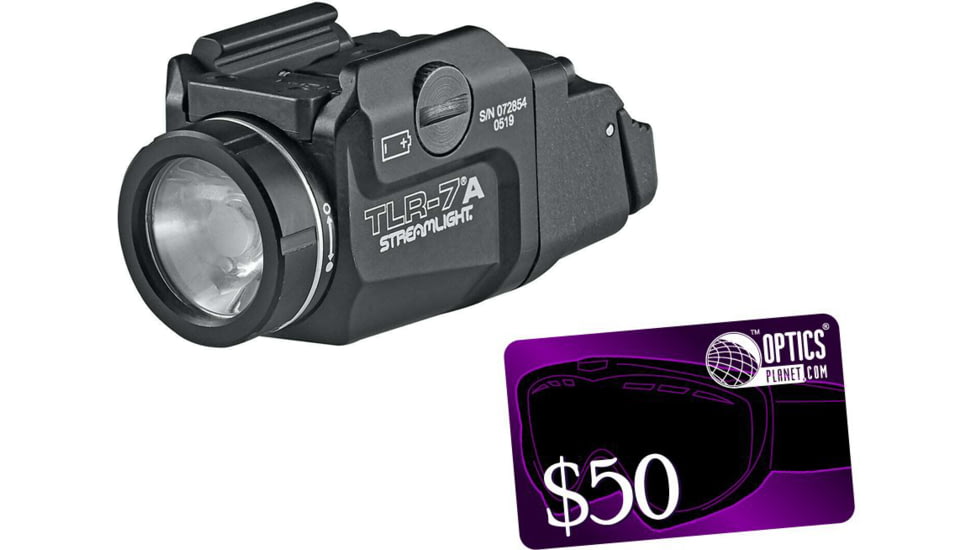 Streamlight TLR-7X Flex LED Tactical Weapon Light w/Rear Switch Options &amp; 50 OpticsPlanet.com Email Gift Certificate