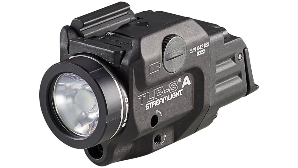 Streamlight TLR-8 A Weapon Light and Laser, Low Switch Mounted on TLR-8A, CR123A, Red Beam, 500 Lumens, Black, 69412