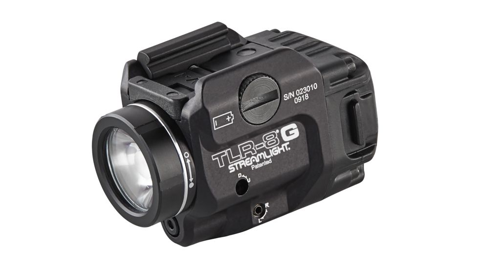 Streamlight TLR-8 G Tactical Weapon Light w/Laser Sight, Rail Mounted, 500 Lumen LED, 510-520nm Green Laser, 1 x CR123A Battery, Black, 69430