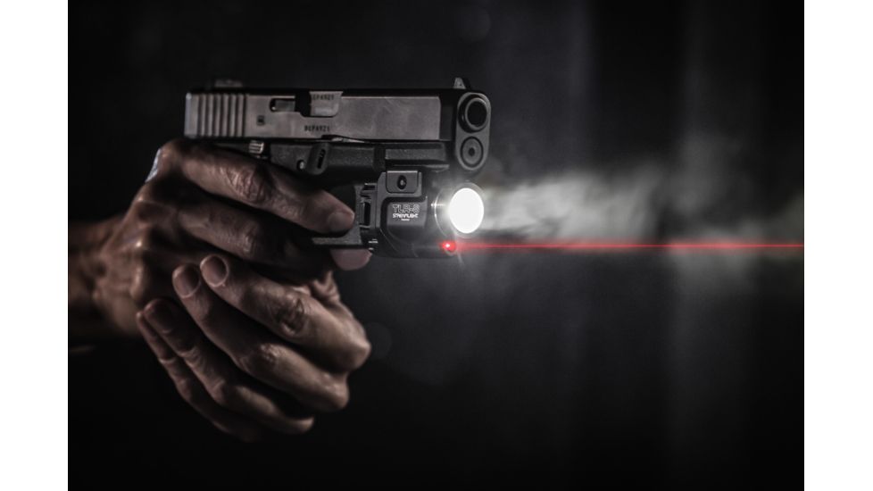 Streamlight TLR-8 Tactical Weapon Light w/Laser Sight, Rail Mounted, 500 Lumen LED, 640-660nm Red Laser, 1 x CR123A Battery, Black, 69410