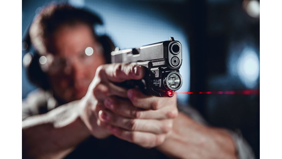 Streamlight TLR-8 Tactical Weapon Light w/Laser Sight, Rail Mounted, 500 Lumen LED, 640-660nm Red Laser, 1 x CR123A Battery, Black, 69410