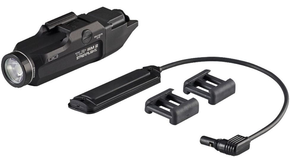 Streamlight TLR RM 2 Low Profile Lighting System, Gun Light &amp; Remote Pressure Switch, CR123A, White, 1000 Lumens, Black, 69450