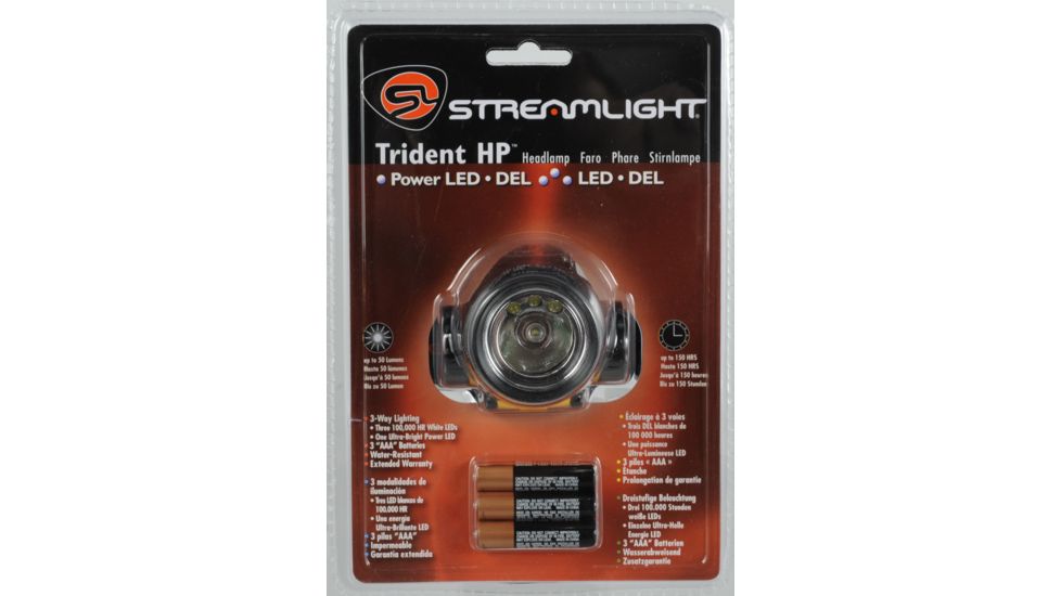 Streamlight Buckmasters Trident HP Headlamp Flashlight - White LEDs, batteries, straps - Yellow 61080