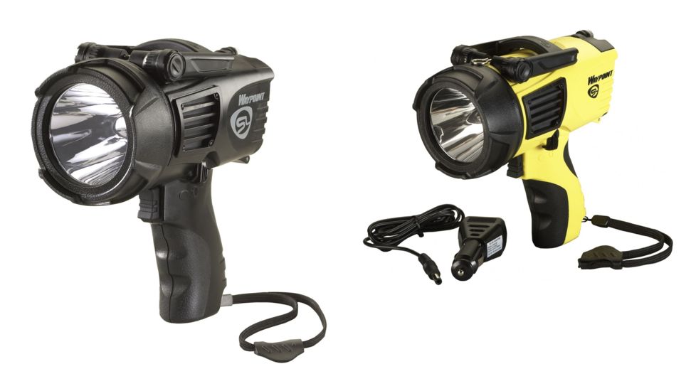 Streamlight WayPoint Spotlight w/ 12V DC Power Cord, Black, Yellow