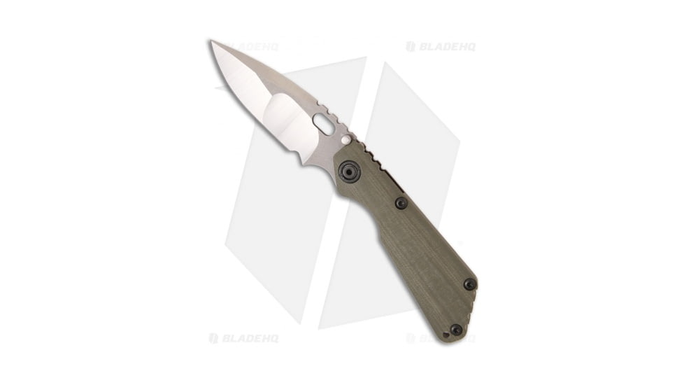 Strider Knives Mick Strider Custom SnG CC Folding Knife, 3.50in, CPM S35VN, Spear Point Blade, G-10, Green Handle, Green/Gray, 8.20 inch, BHQ-11347