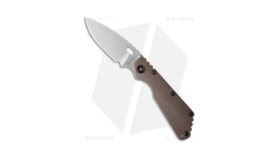 Strider Knives SMF-CC Folding Knife, 3.90in, CPM S30V, Spear Point Blade, G-10, Brown Handle, Brown/Gray, 9.00 inch, BHQ-32278