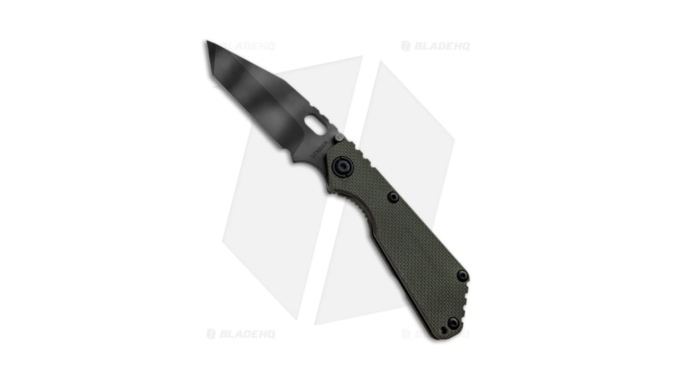 Strider Knives SnG Folding Knife, 3.50in, CPM S30V, Tanto Blade, G-10, Green Handle, Tiger Stripe, Green/Black, 8.20 inch, BHQ-22625