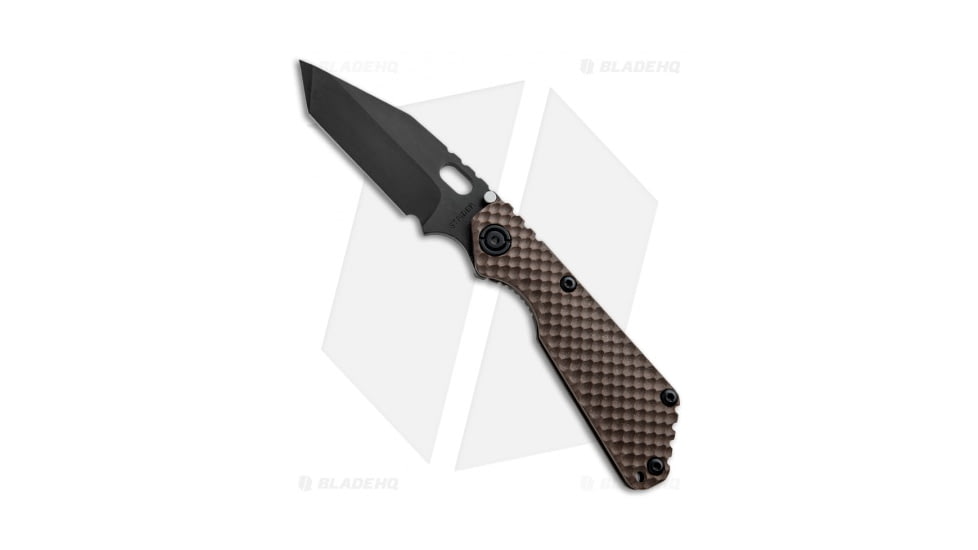 Strider Knives SnG Folding Knife, 3.50in, CPM S30V, Tanto Blade, G-10, Brown Handle, 3/4 GG Gunner Grip, Brown/Black, 8.20 inch, BHQ-22626