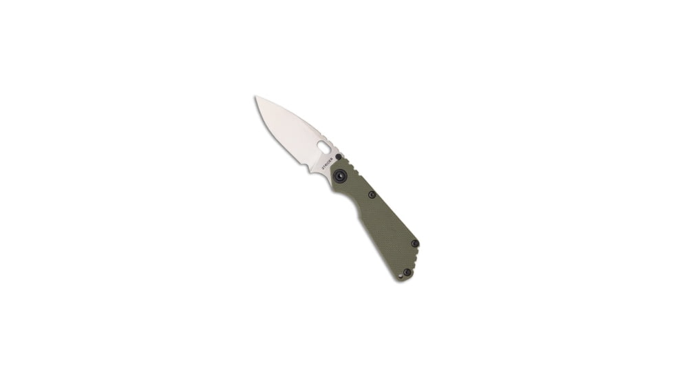 Strider Knives SnG Folding Knife, 3.50in, CPM S30V, Spear Point Blade, G-10, Green Handle, w/ Heat Stripe, Green/Gray, 8.20 inch, BHQ-11374