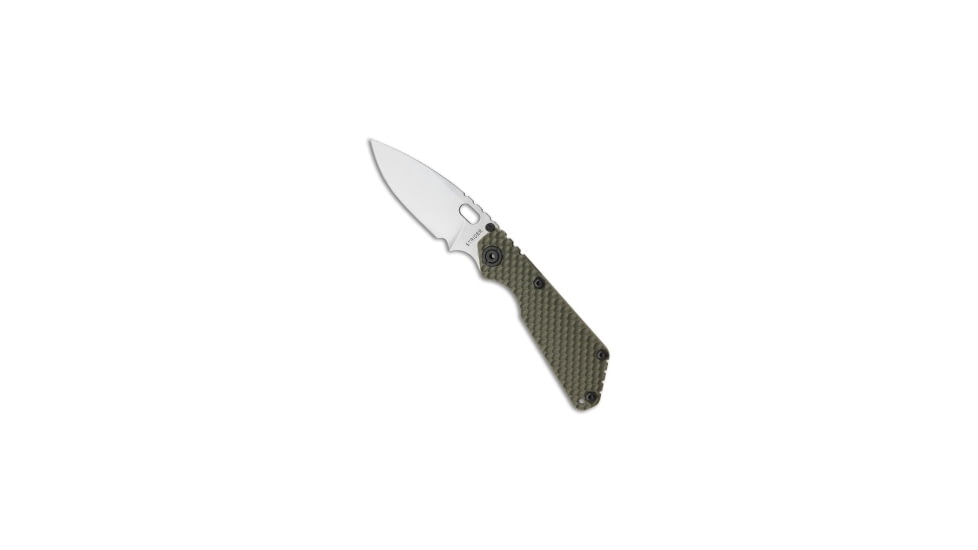 Strider Knives SnG Folding Knife, 3.50in, CPM S30V, Spear Point Blade, G-10, Green Handle, GG Gunner Grip, Green/Gray, 8.20 inch, BHQ-14104
