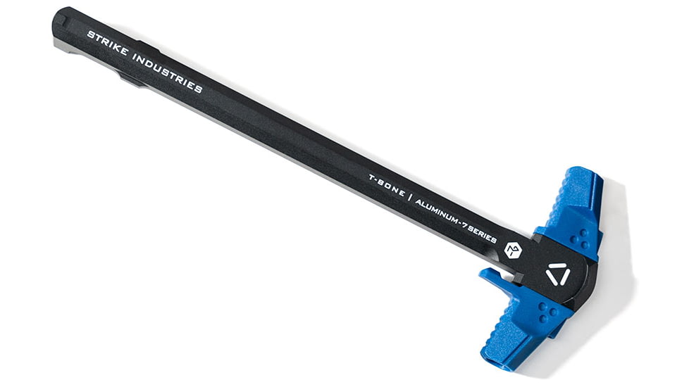 Strike Industries .223/5.56 T-Bone Charging Handle with Blue Handles, Blue, One Size, SI-AR-TBCH-223-BK-BLU, Blue, One Size, SI-AR-TBCH-223-BK-BLU