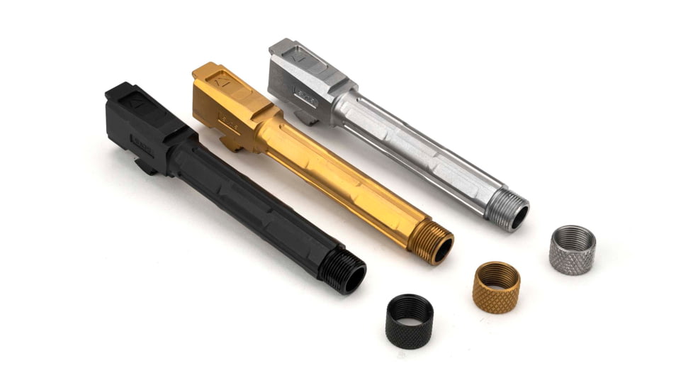 Strike Industries 4.46in Threaded Barrel for Glock 19, 1-10 Twist Rate, 1/2x28 TPI, Black, SI-G-THDBARREL-19-BK