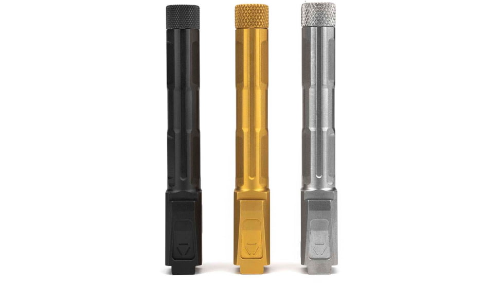 Strike Industries 4.46in Threaded Barrel for Glock 19, 1-10 Twist Rate, 1/2x28 TPI, Black, SI-G-THDBARREL-19-BK