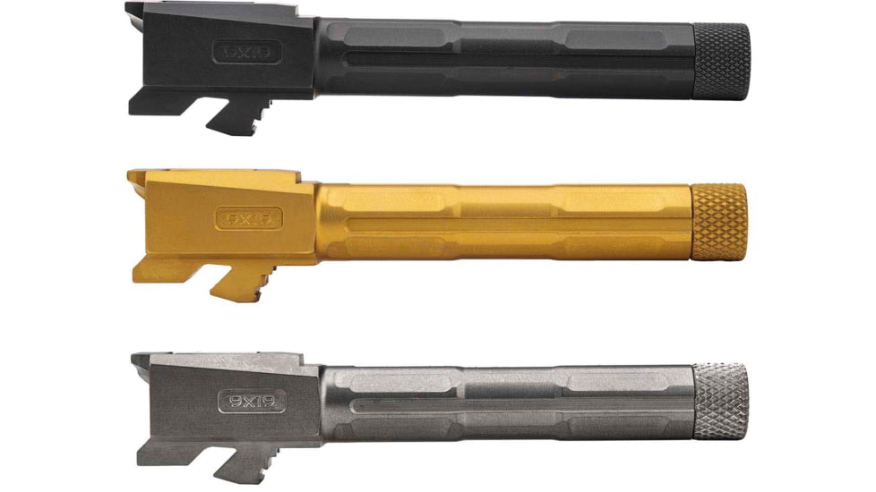 Strike Industries 4.46in Threaded Barrel for Glock 19, 1-10 Twist Rate, 1/2x28 TPI, Black, SI-G-THDBARREL-19-BK