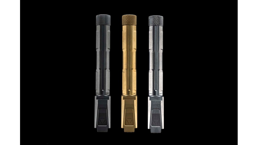 Strike Industries 4.46in Threaded Barrel for Glock 19, 1-10 Twist Rate, 1/2x28 TPI, Black, SI-G-THDBARREL-19-BK